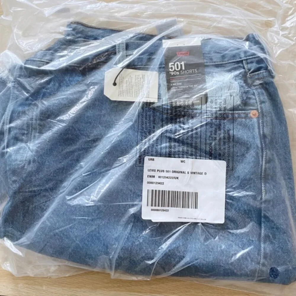 Urban Outfitters x Levi’s | 501 90s Vintage Denim Light Jean Shorts New Plus 22W - Picture 6 of 10